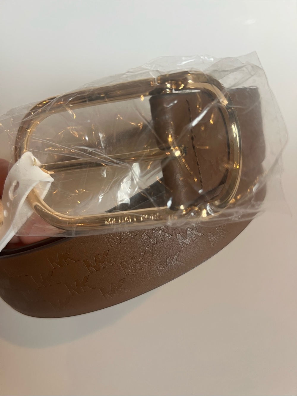 Michael Kors Brown Leather Logo-Embossed Women